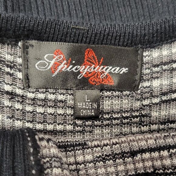 Black and White Bodycon Dress Long Sleeve Knit Sweater Sexy Spring Dress -Size L - Picture 4 of 8